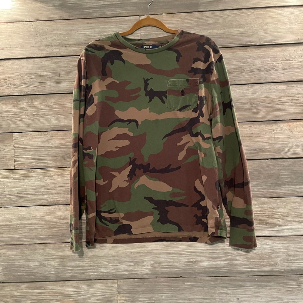 Polo long sleeve camo shirt